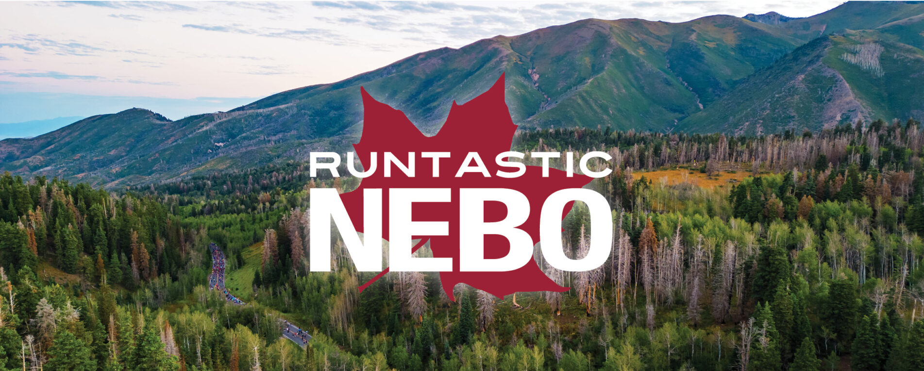 Mt Nebo aerial with runners on the road racing Runtastic NEBO